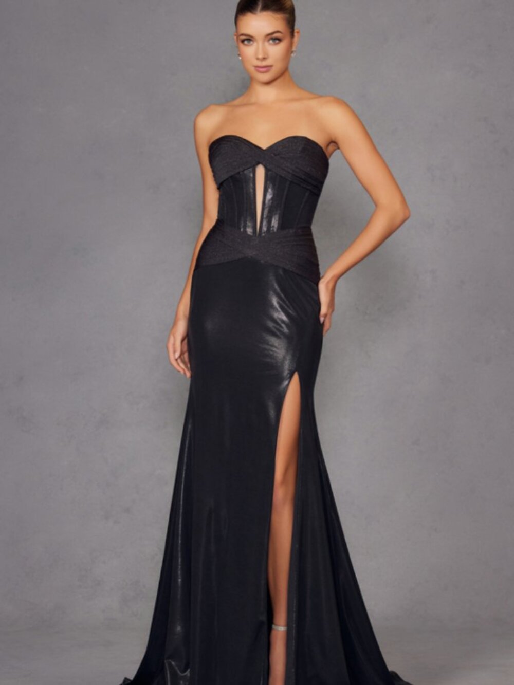 NEW BLACK Prom Gown Floor Length Formal Elegant Stunning JT2578H